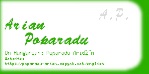 arian poparadu business card